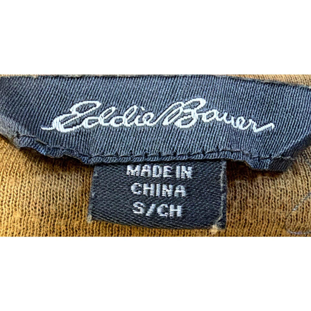 Eddie Bauer Sweater Mens S Tan Cotton Blend Knit Long Sleeve Crew Neck Casual