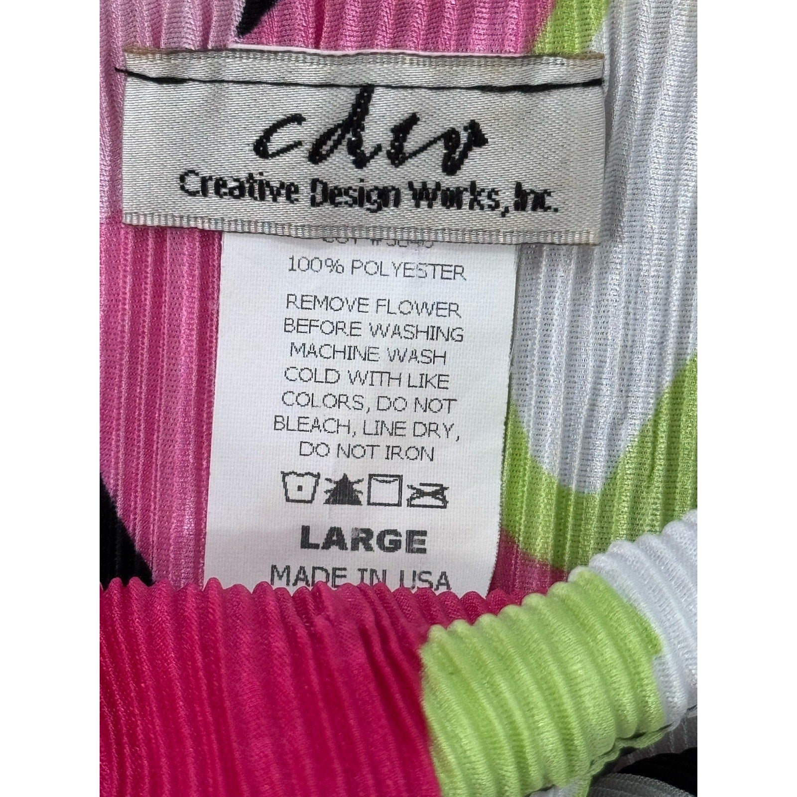 CDW Creative Design Works Inc. Top Blouse Pink Tones Flowers Womens Size Large