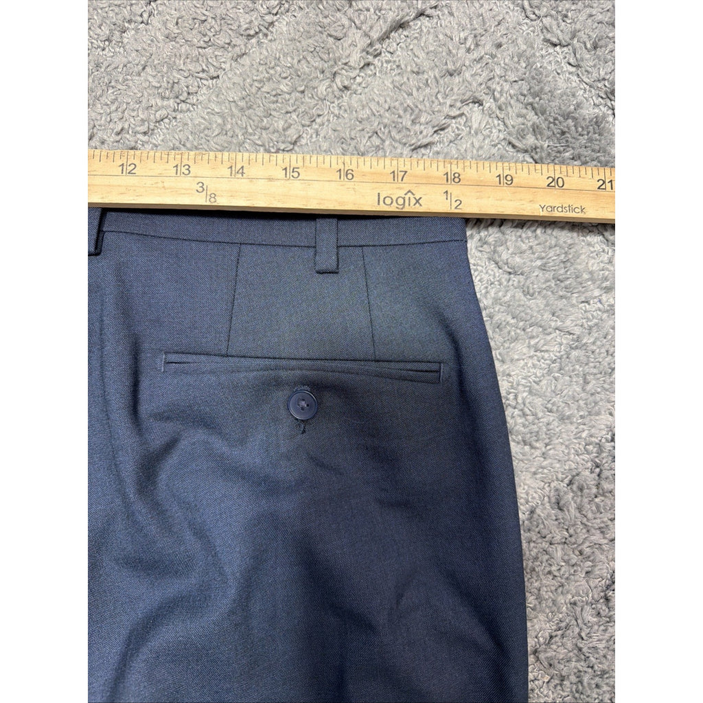 Calvin Klein Mens Slim Fit Tech Performance Solid Pants Navy Blue 36x32 Hem