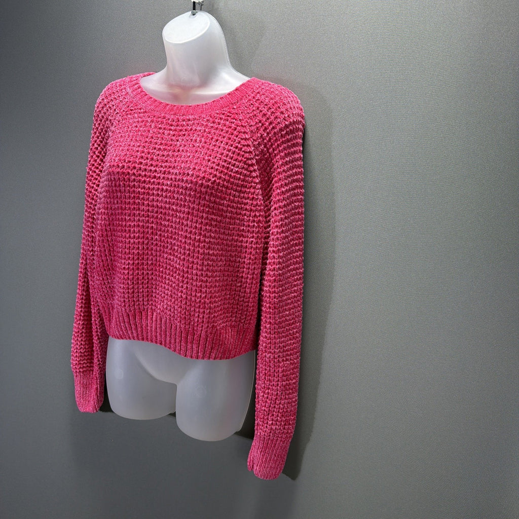 Altar'd State Sweater Womens M Pullover Knit Cropped Long Sleeve Pink New
