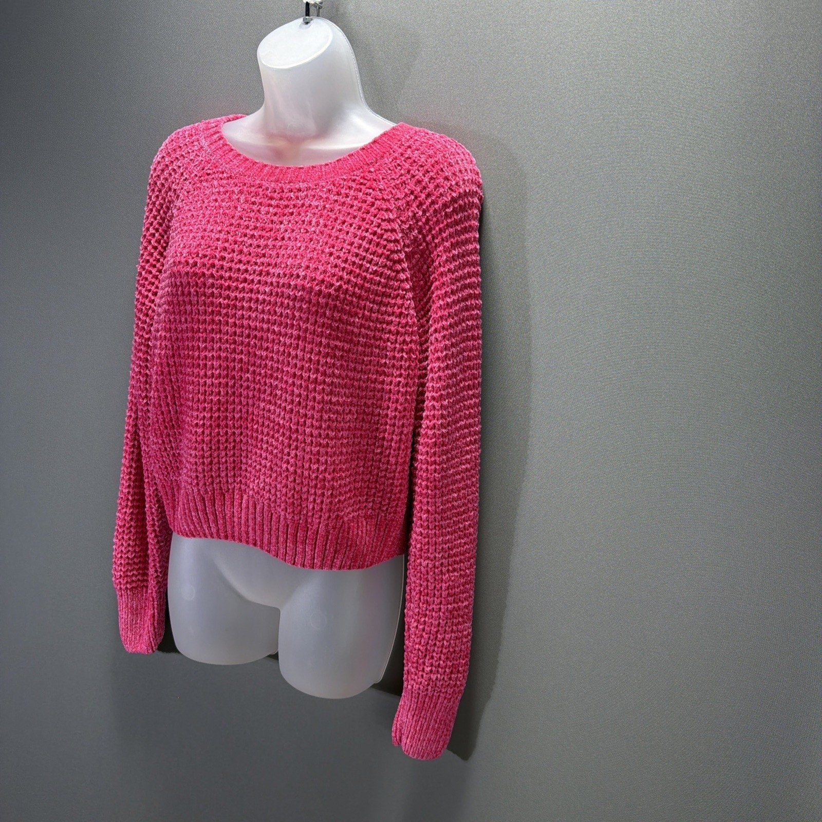 Altar'd State Sweater Womens M Pullover Knit Cropped Long Sleeve Pink New