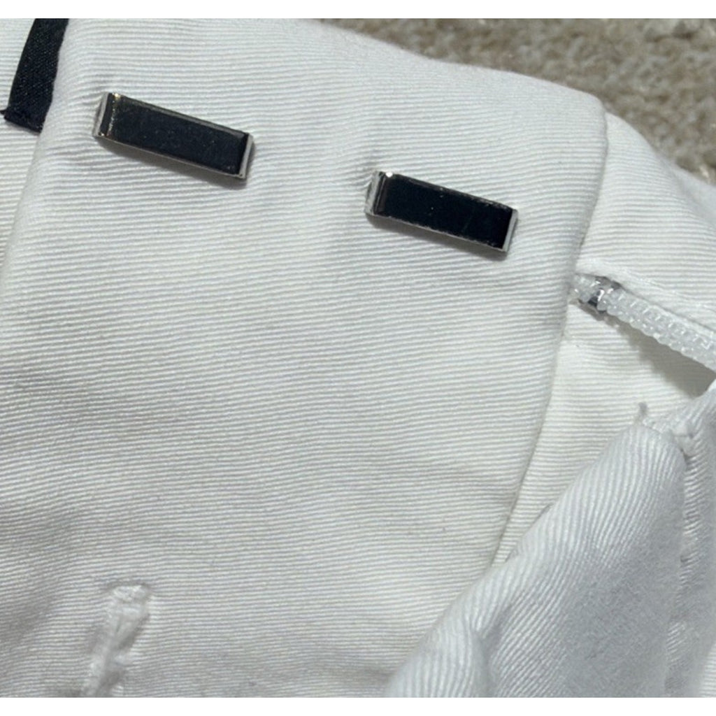 Ann Taylor Factory Signature White Straight Leg Cropped Pant Sz 2 Petite 29x22