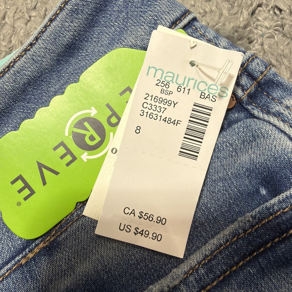 Maurices Everflex Jeans Women's 8 Original Fit High Rise Crop Blue Denim NWT