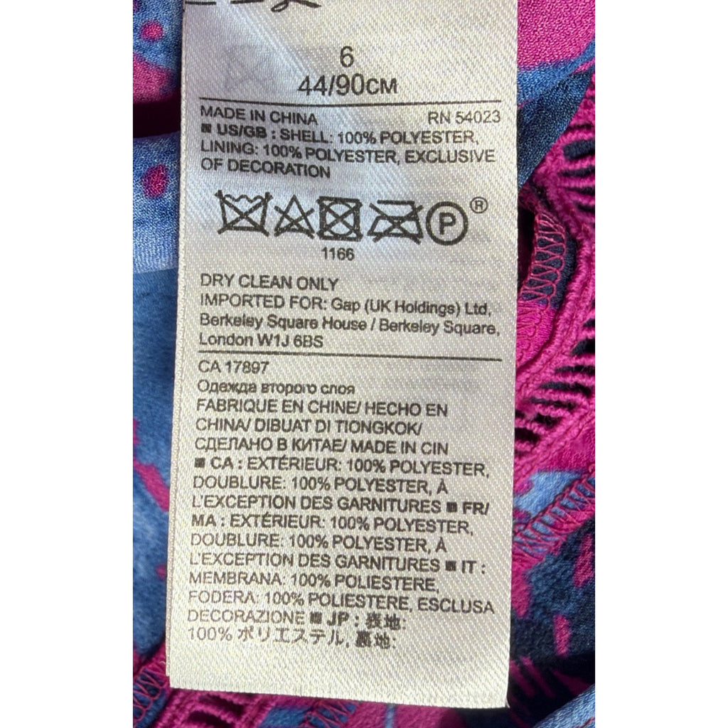 Banana Republic Pink & Blue Floral A Line Midi Skirt Lined size 6 NWT