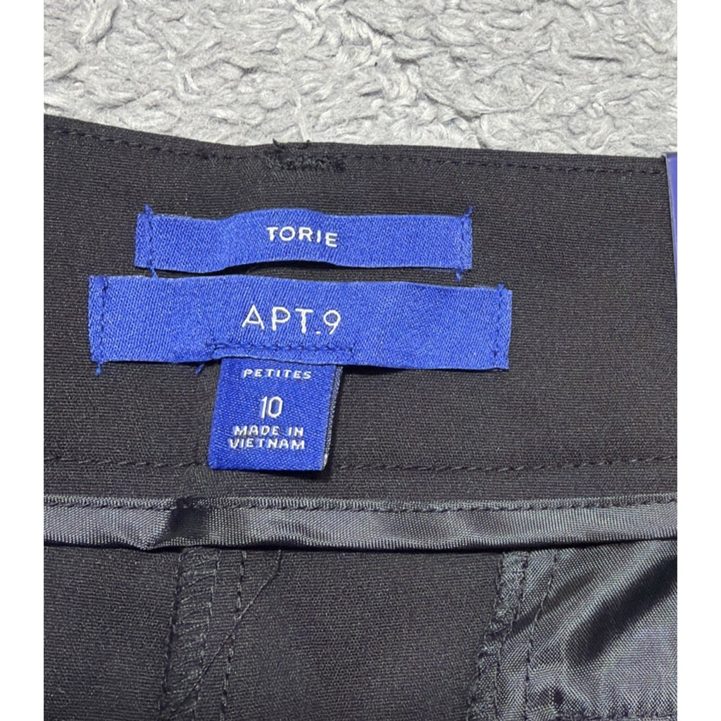 Apt. 9 Career Casual Black Torie Mid Rise Dress Capri Pants Sz 10 Petite NWT
