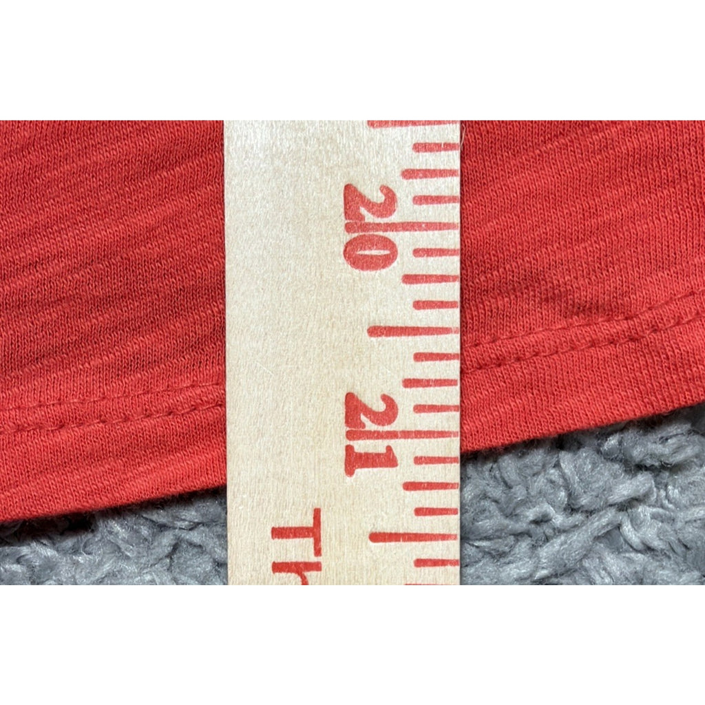 Old Navy Top Women Red Puff Sleeve Preppy Minimalist Casual Cotton Large NWT