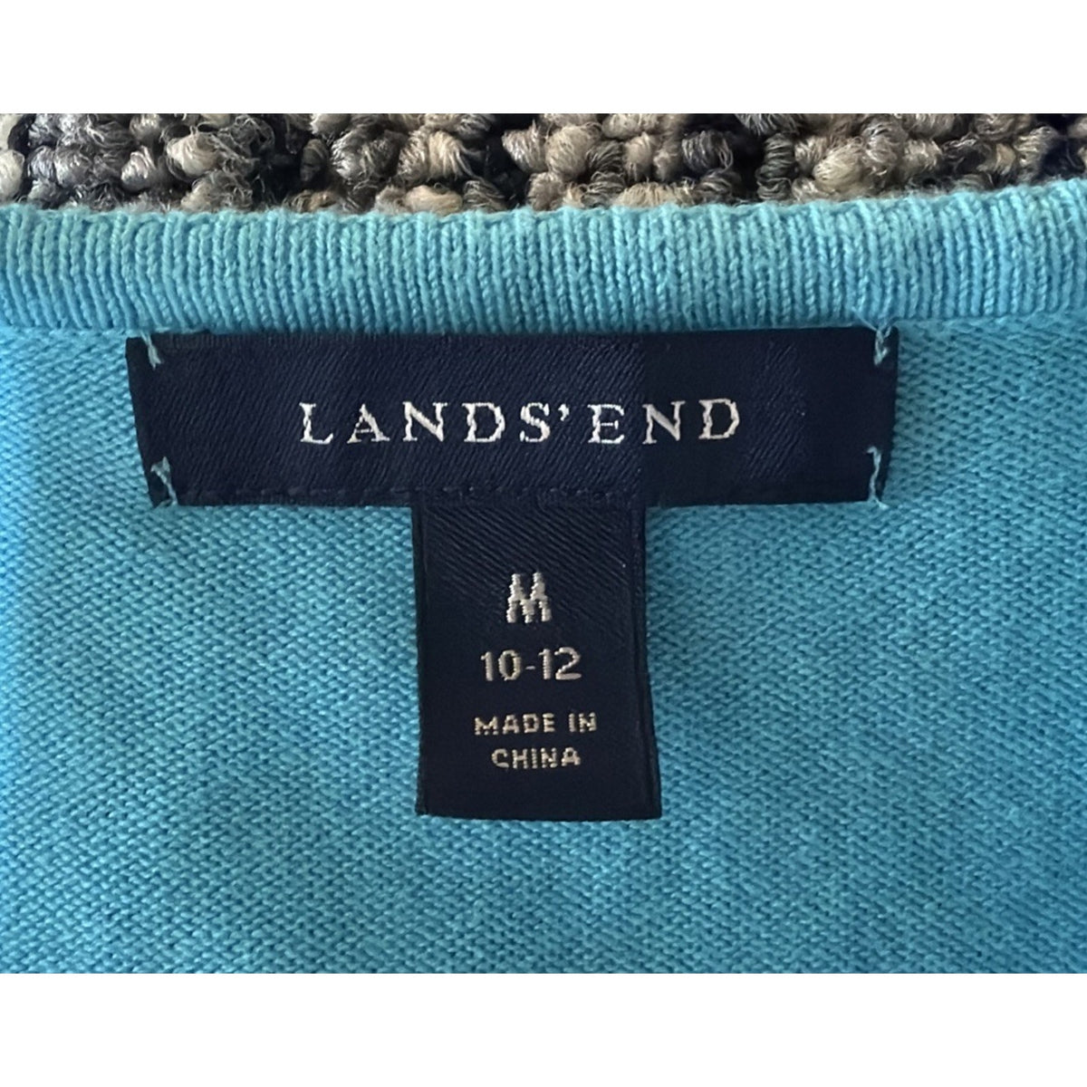 Lands' End Womans M 8-10 Cardigan Sweater Long Sleeve Stretch