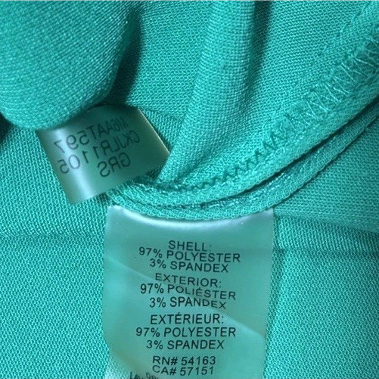 Calvin Klein Green Black Trim Long Sleeve V-Neck Womens Tunic Top Size 16