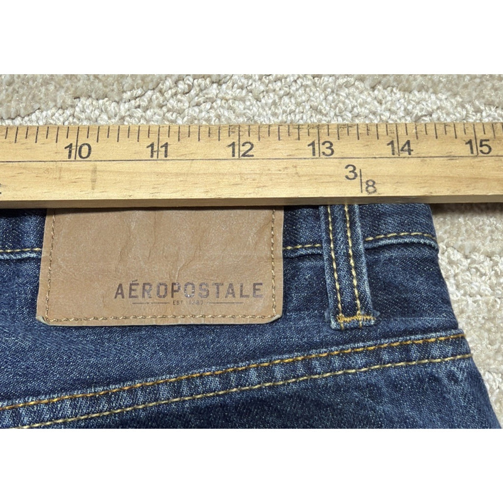 Aeropostale Mens Jeans 28x28 Blue Denim Essex Straight Leg Whisker
