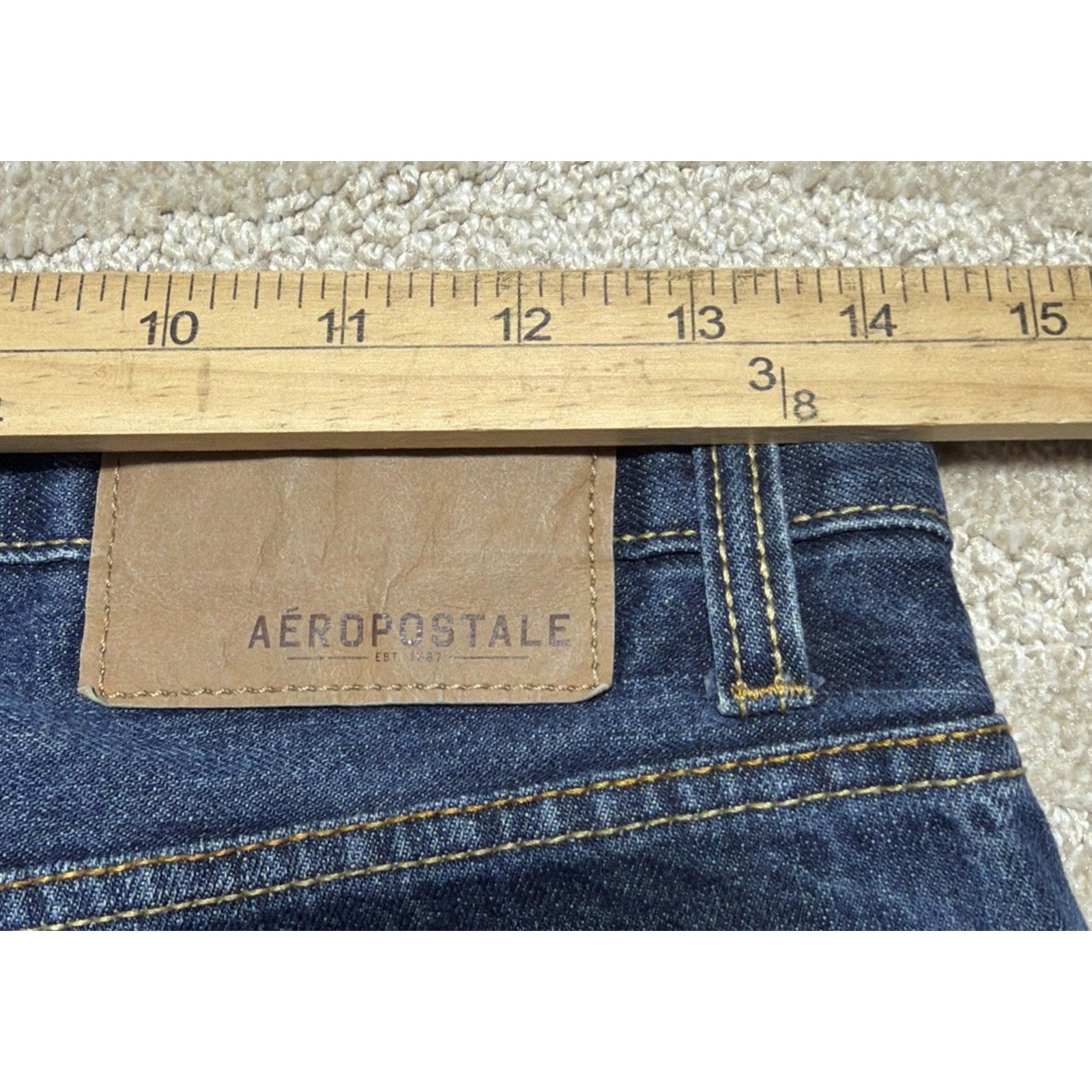 Aeropostale Mens Jeans 28x28 Blue Denim Essex Straight Leg Whisker