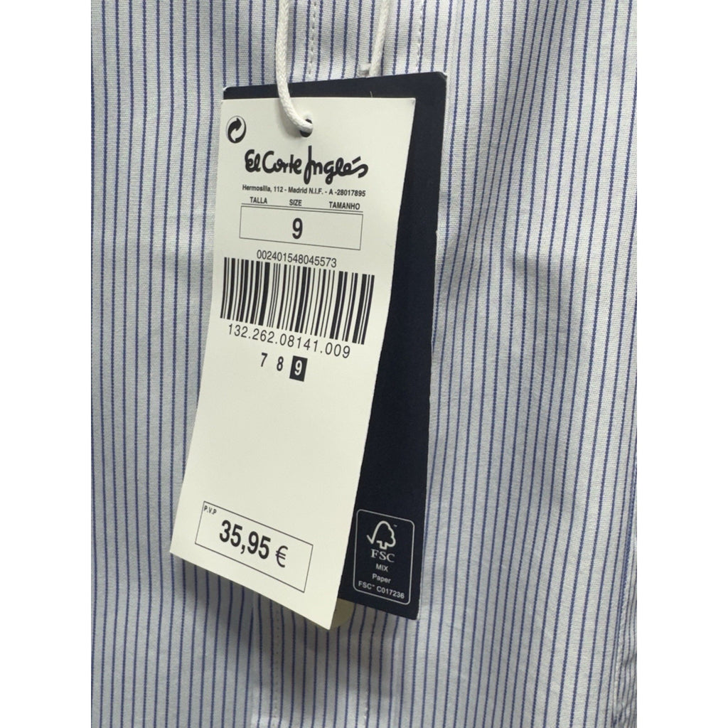 Dustin Mens Dress Shirt Blue Stripe Button Front Long Sleeve Cotton Blend NWT 17