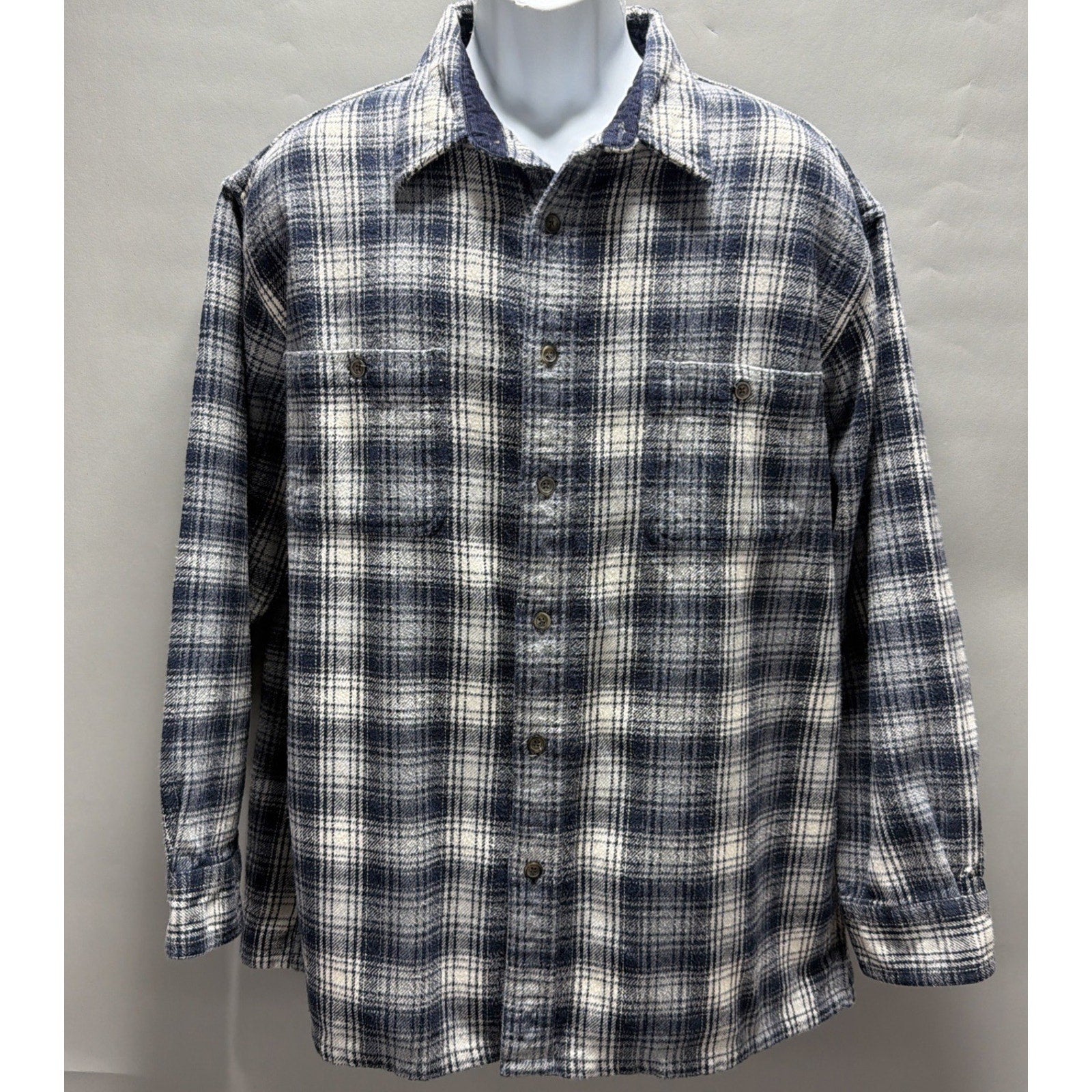Vtg St. Johns Bay Men's XL Plaid Heavyweight Button Down Flannel Shirt Shacket