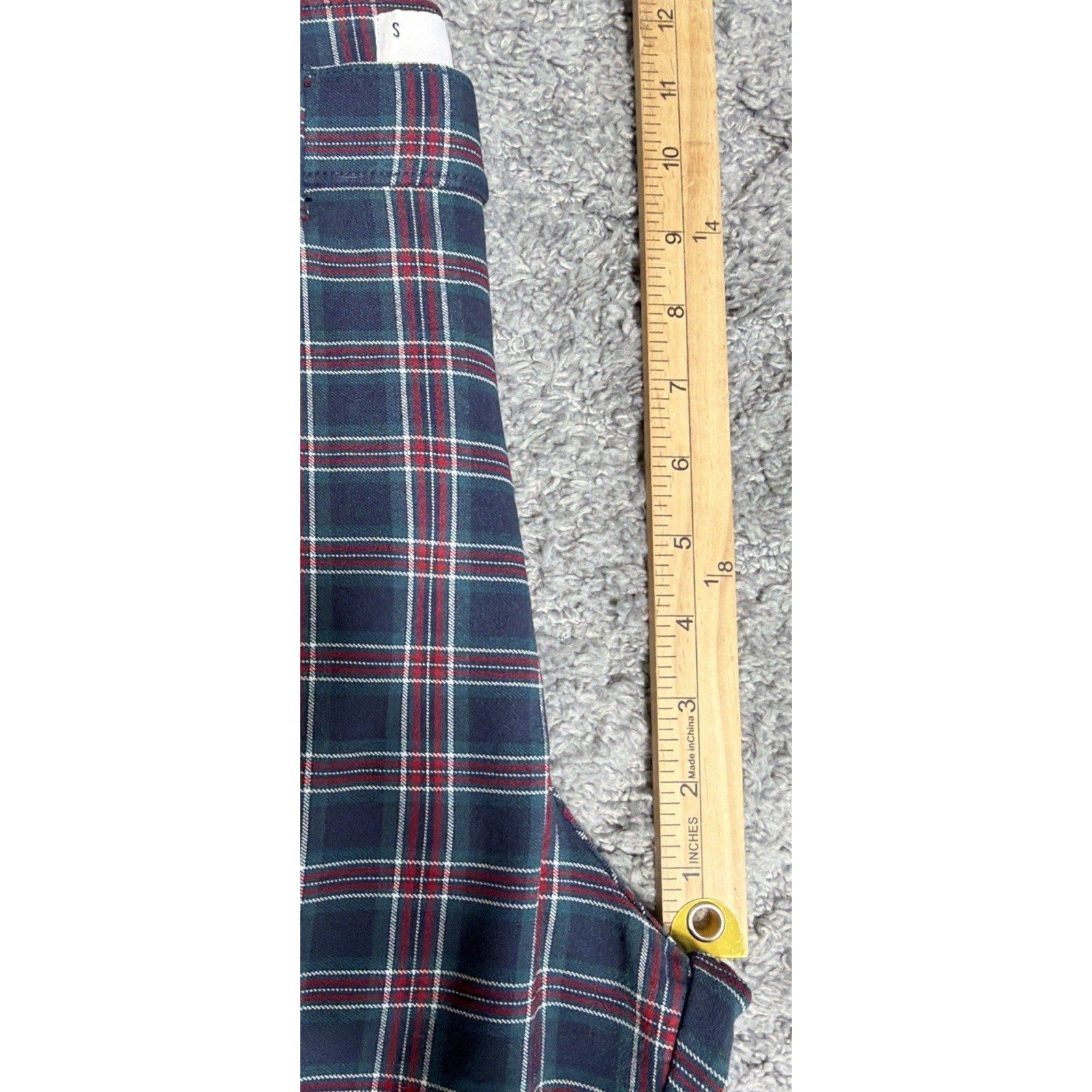 Hollister Womens Navy Blue Plaid Ultra High Rise Pants Size Small 27x27