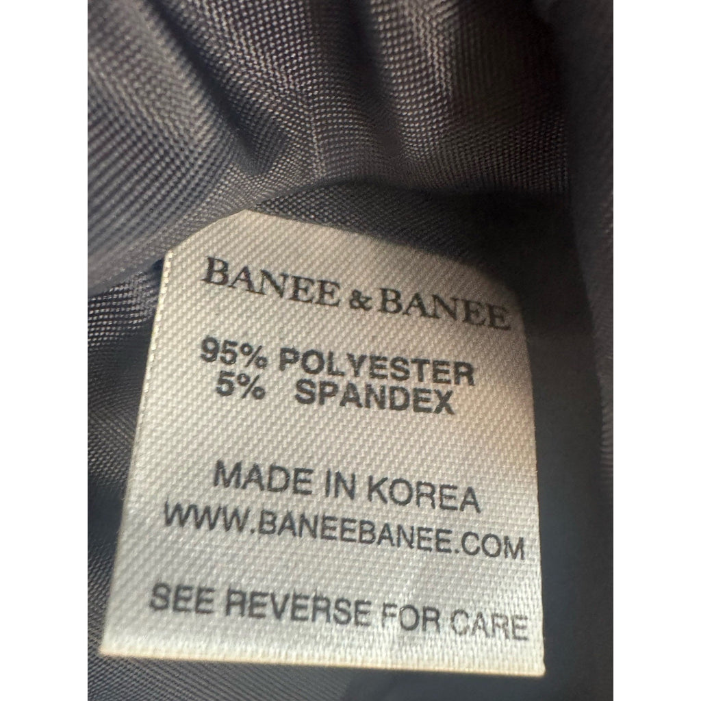 BANEE & BANEE Trench Coat Dress Women L Navy Blue Button Front A-Line Korea NWT