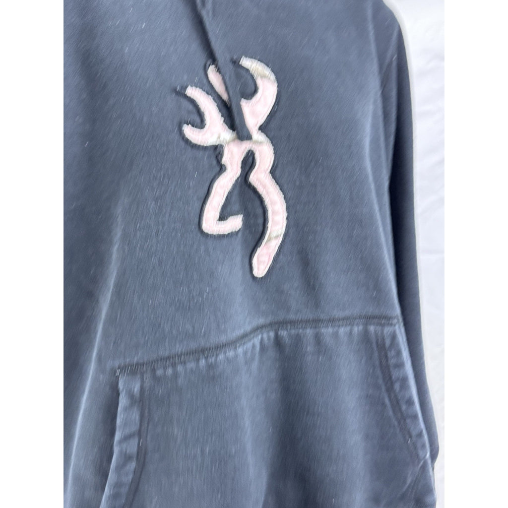 Browning Ladies Black Hoodie - Realtree Pink Camo Buckmark Sweatshirt Camouflage