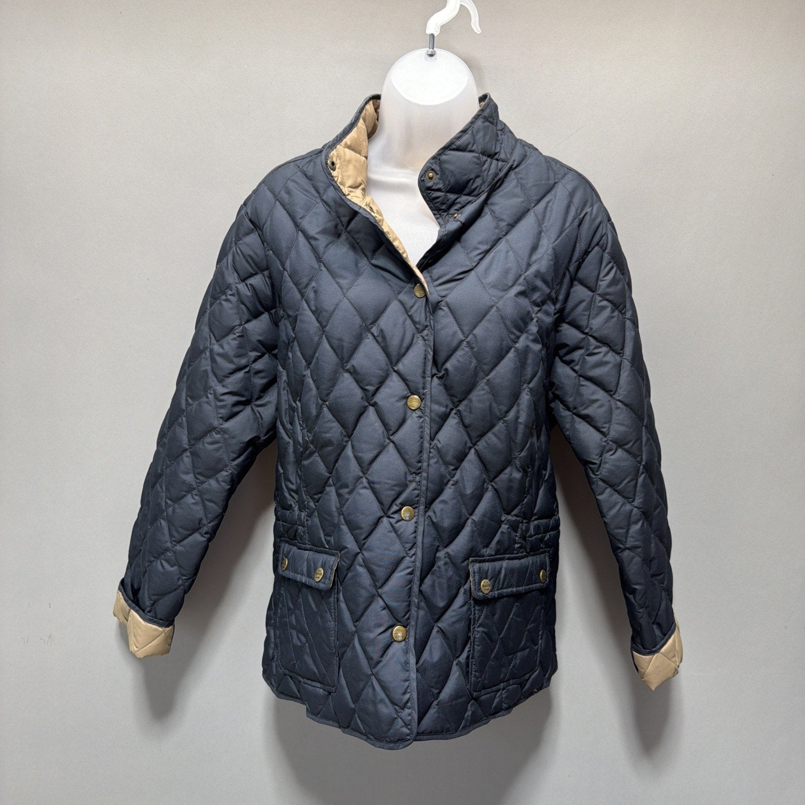 Eddie Bauer Navy Blue EB550 Goose Down Quilted Jacket Women’s XL