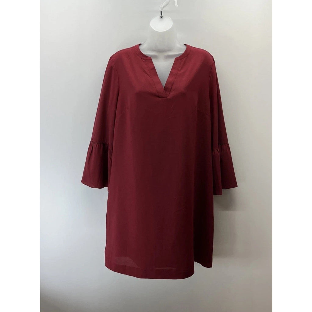 J. Crew Bell Sleeves Lined Shift Mini Dress Red Womens Size 10