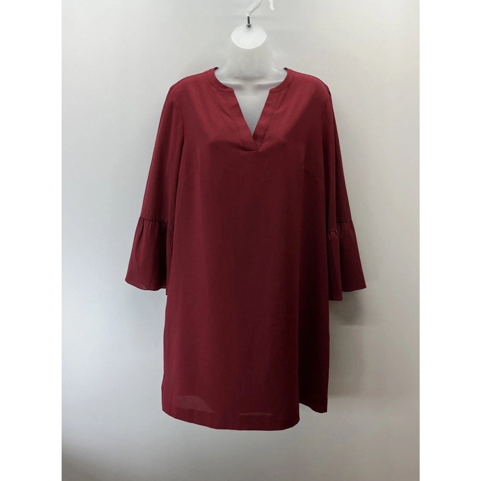 J. Crew Bell Sleeves Lined Shift Mini Dress Red Womens Size 10