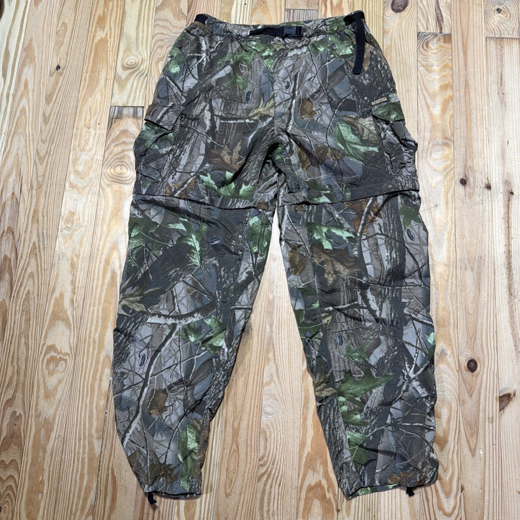 Remington Realtree Hardwoods Convertible Camo Pants Mens Sz M Cargo Zip Off