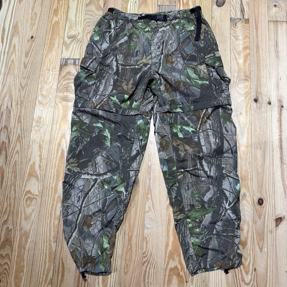 Remington Realtree Hardwoods Convertible Camo Pants Mens Sz M Cargo Zip Off