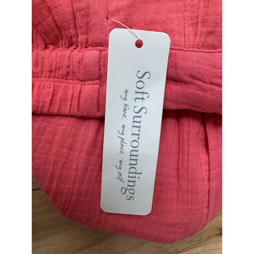 Soft Surroundings Pink Coral 100% Cotton Tiered Aline Skirt Women’s Petite Med