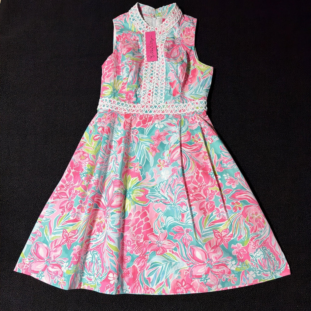 NWT Lilly Pulitzer Franci Dress Size 4 Hot On The Scene Floral Mini Pockets