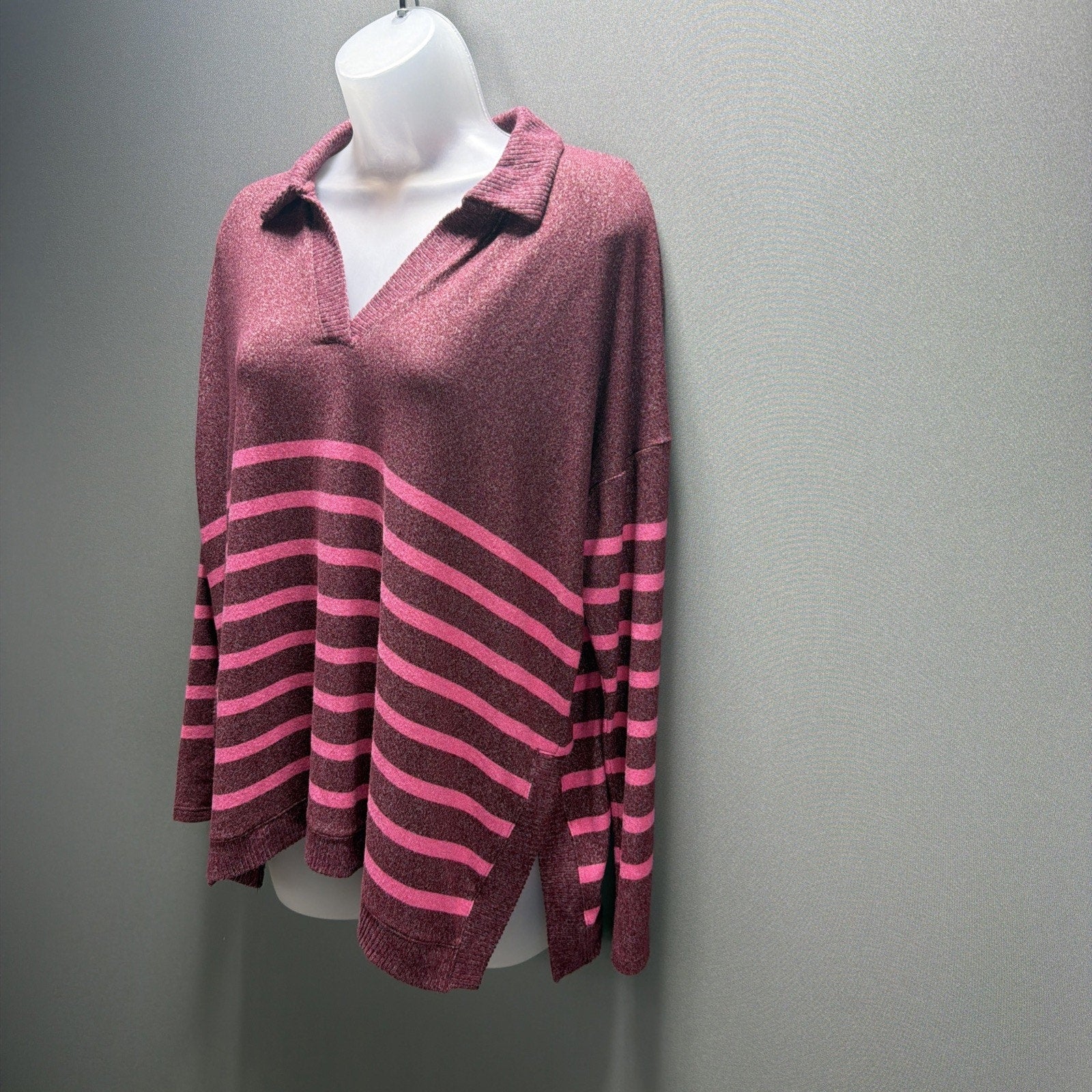 New Womens Oversized Lightweight Sweater Maurices Cranberry Size Small