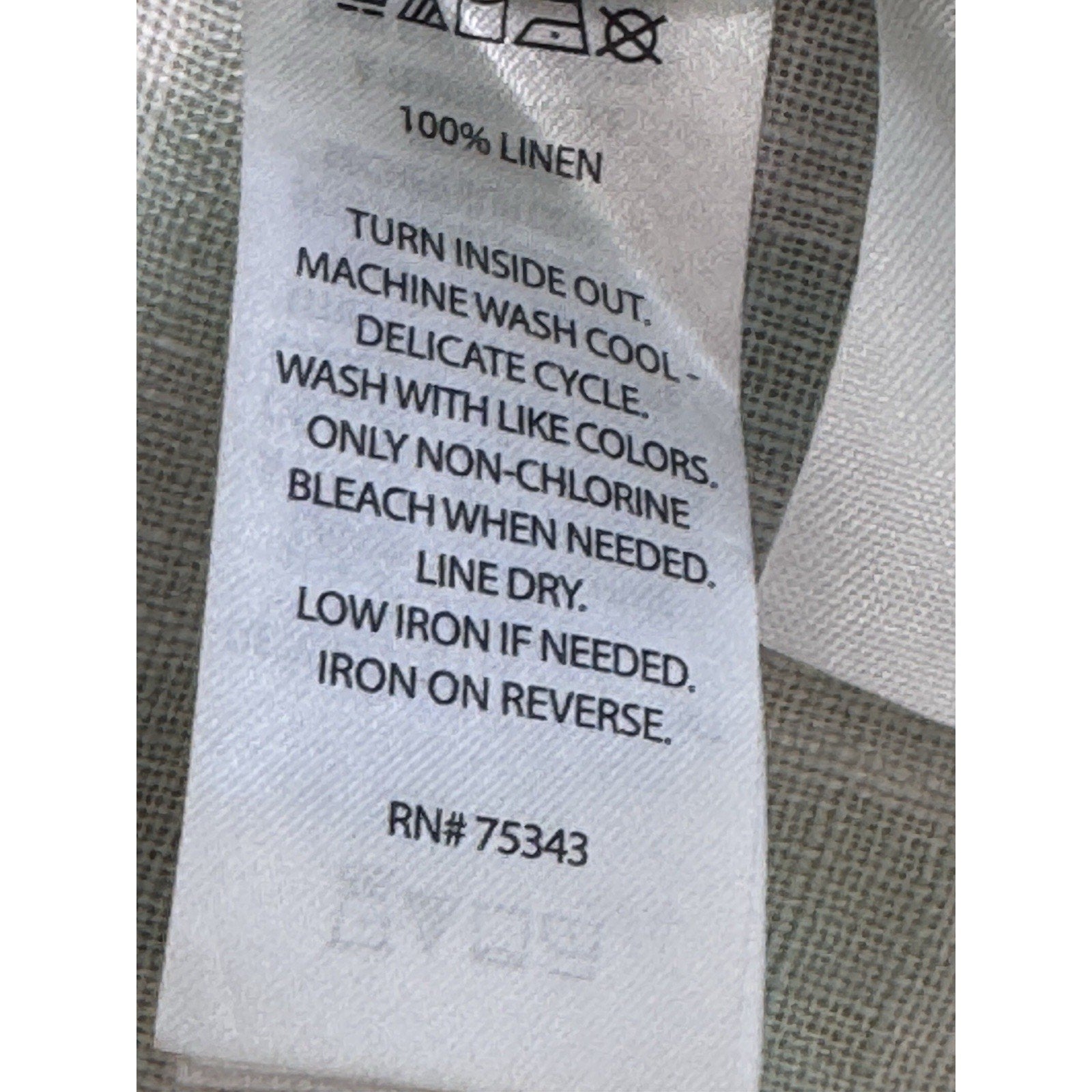 Laura Ashley 100% Linen Mint Green Plaid Button Shirt Large Puff Sleeve