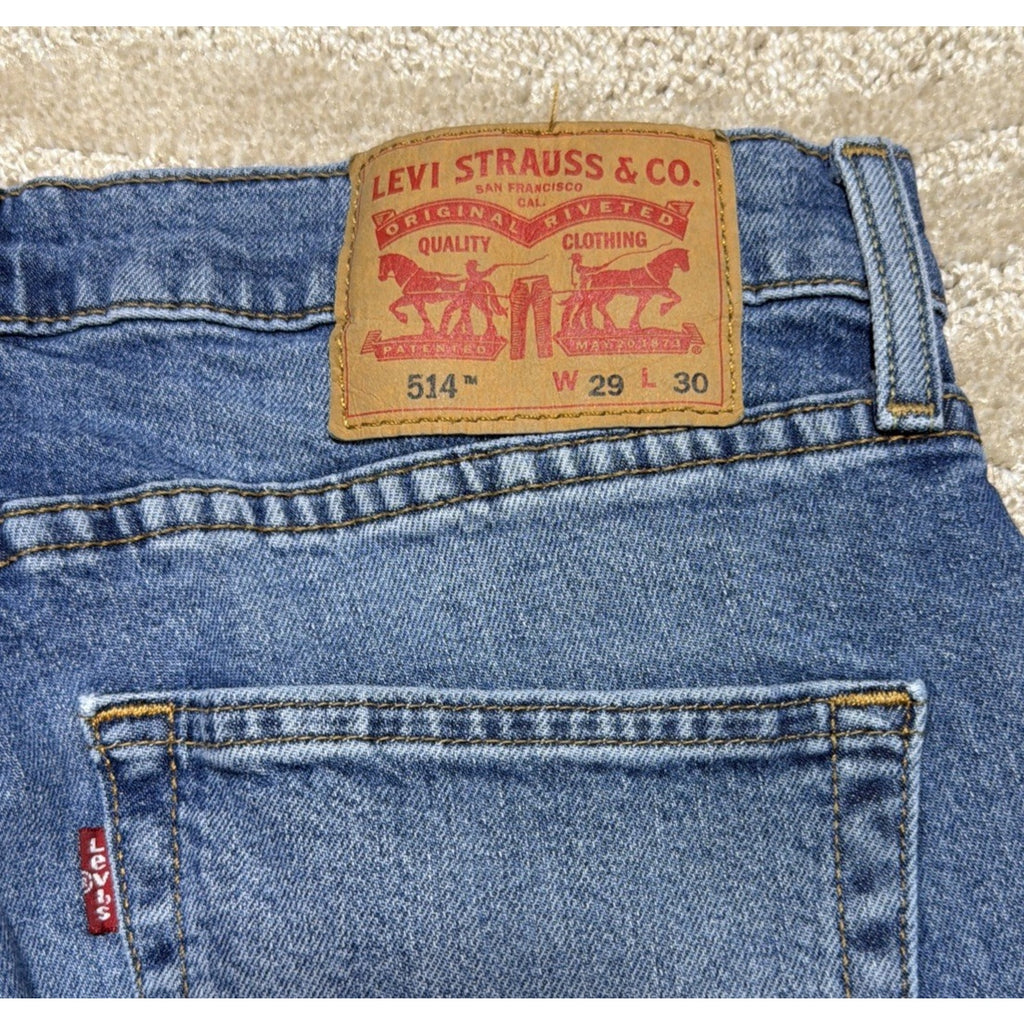 Levis 514 Jeans Men 29x30 Straight Fit Denim Stone Wash Slim Fit Stretch