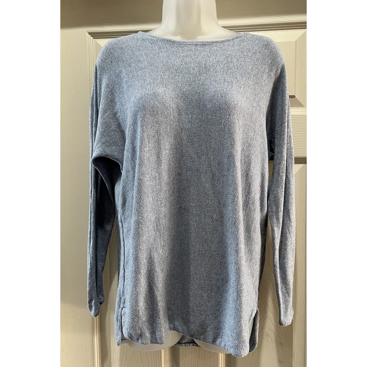 Michael Kors Size M Gray Long Tunic Sweater Long Sleeve Lightweight Women Logo