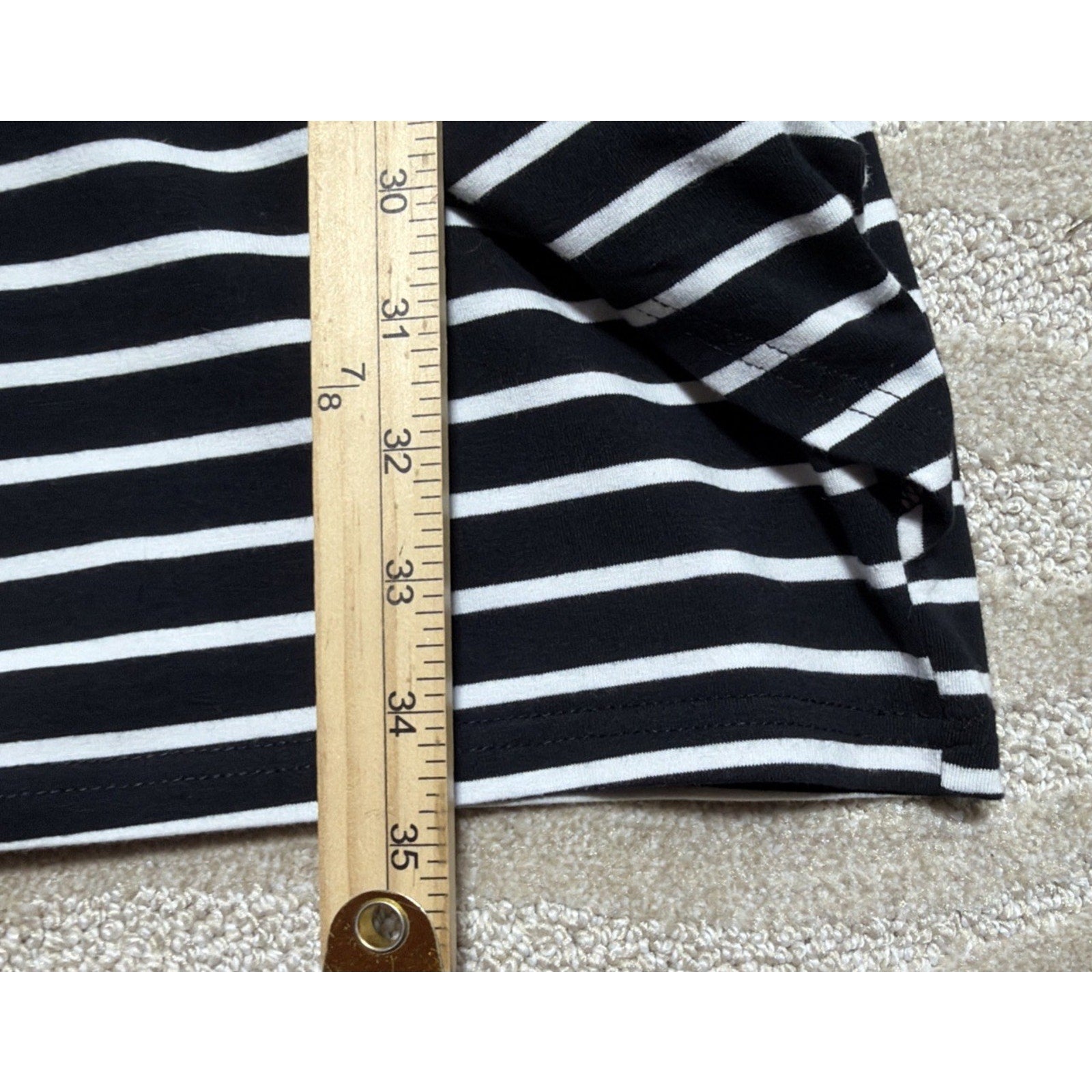 NWT Merokeety Blue White Stripe Short Sleeve Tie Waist Stretch Dress SIZE M