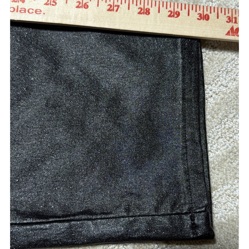 YMI Collection Black High Rise Metallic Straight Leg Pants Super Stretch M NWT