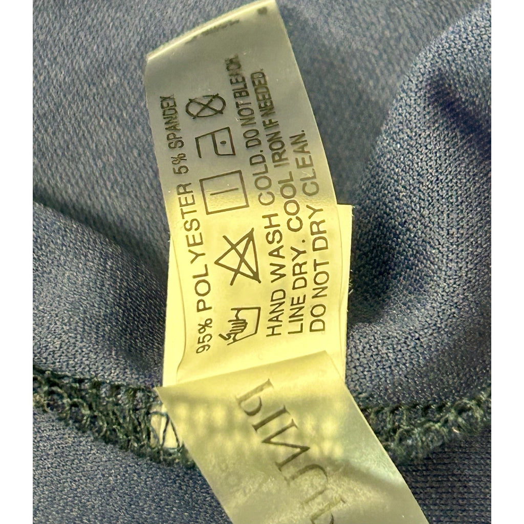 Pinup Fashion Blue Classic Swing Dress Long Sleeve Size18W 2Pockets Below Knee.