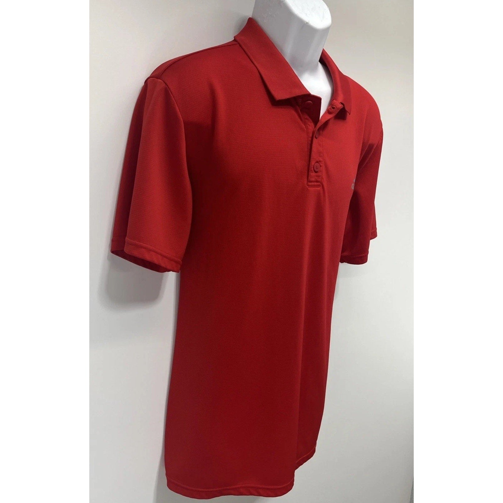 Adidas Aeroready Red Grey Lettering Short Sleeve Polo Size XL Golf