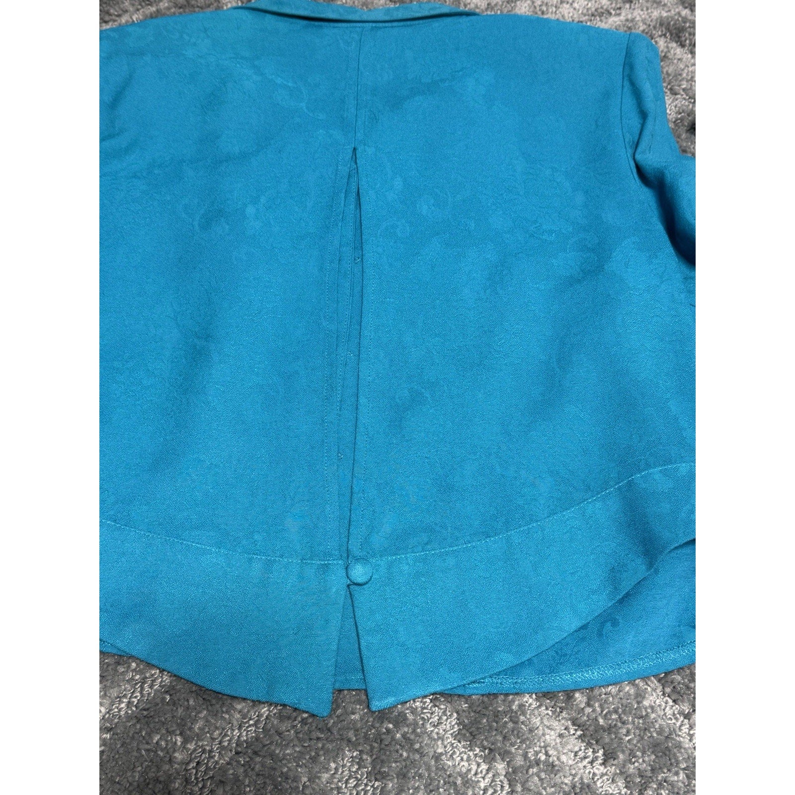 Karin Stevens Teal Maxi Dress Set Womens 14 Regular Vtg Padded Shoulders