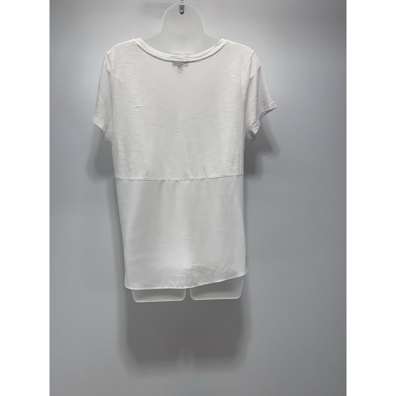 Express White Block Short Sleeve Tee Blouse Women’s Size Medium