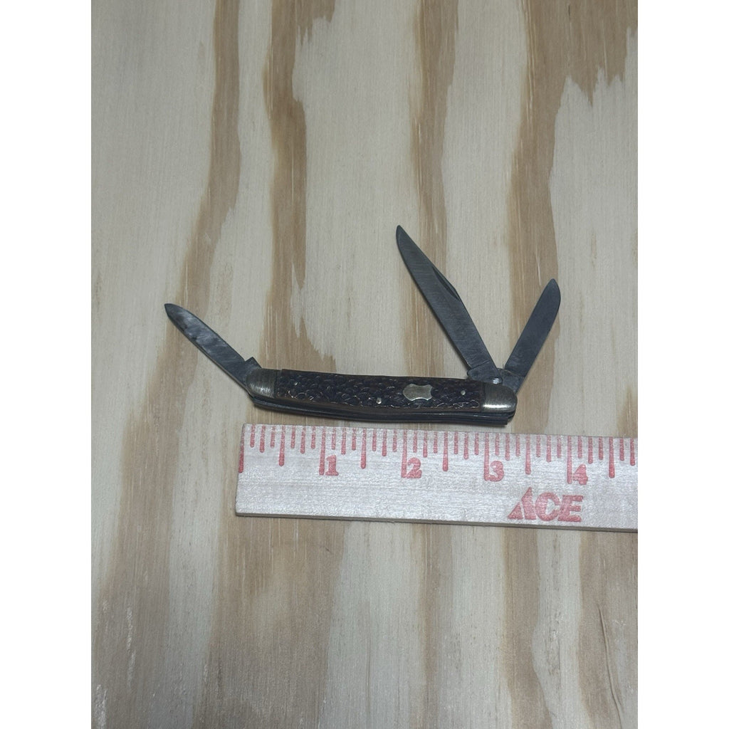 Carl Schlieper Eye Brand Knife Solingen Germany Stag 3 Blade Vintage Pocket Knif