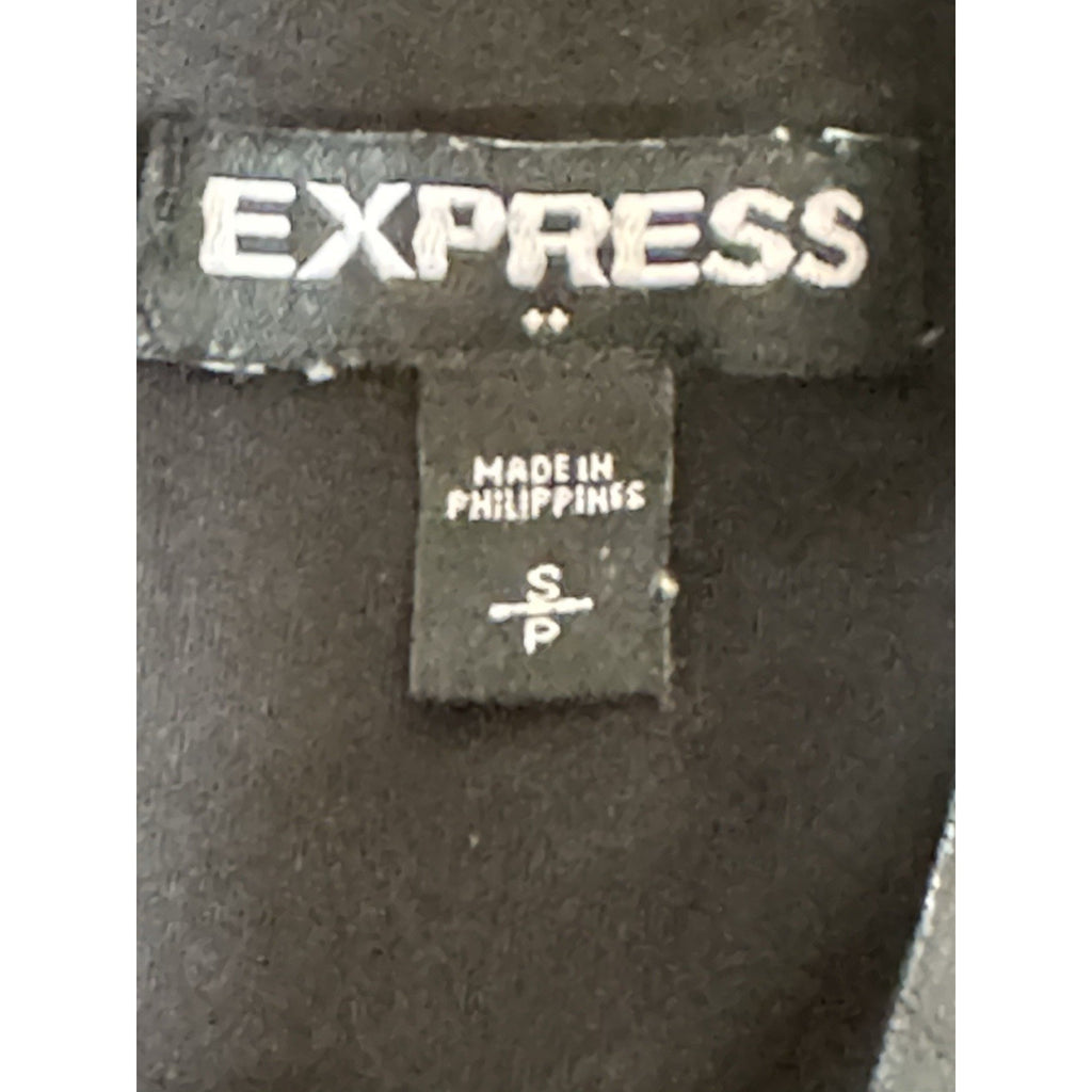 Express Black Sleeveless Sheath Dress Faux Leather Trim Zip Back Womens S