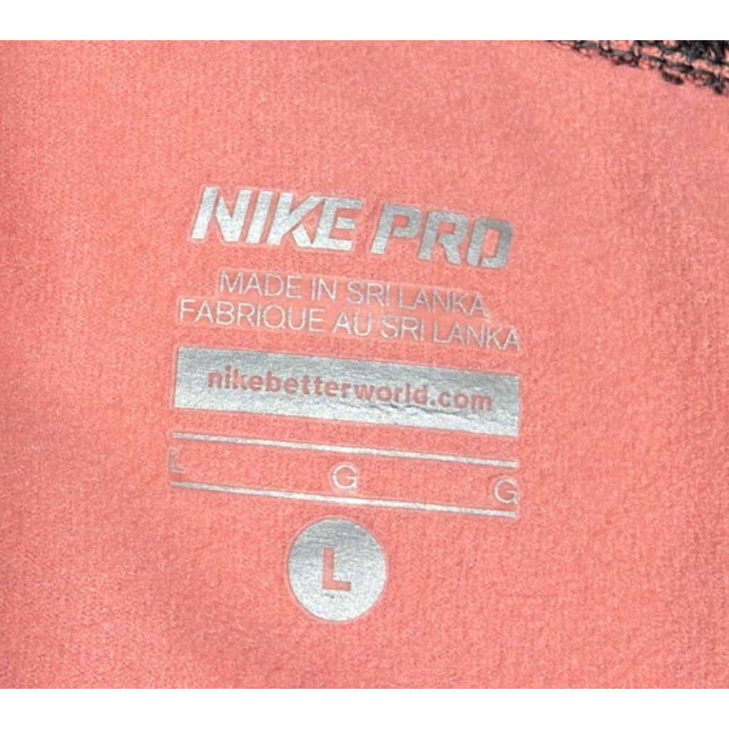 Nike Pro Half Zip Athletic Pullover Training Running Shirt Women L Just Do It