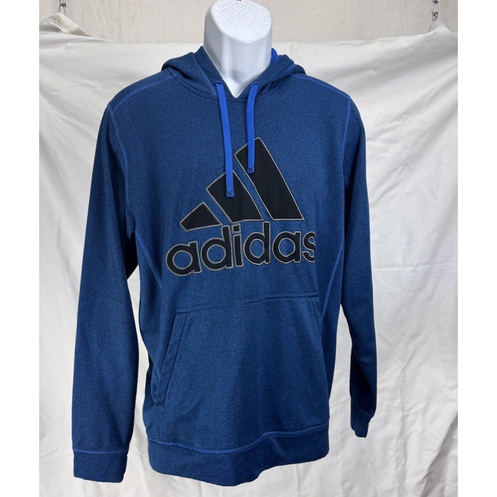 Adidas Men’s The Go-To Hoodie Climawarm Pullover Sweatshirt Blue Size Large