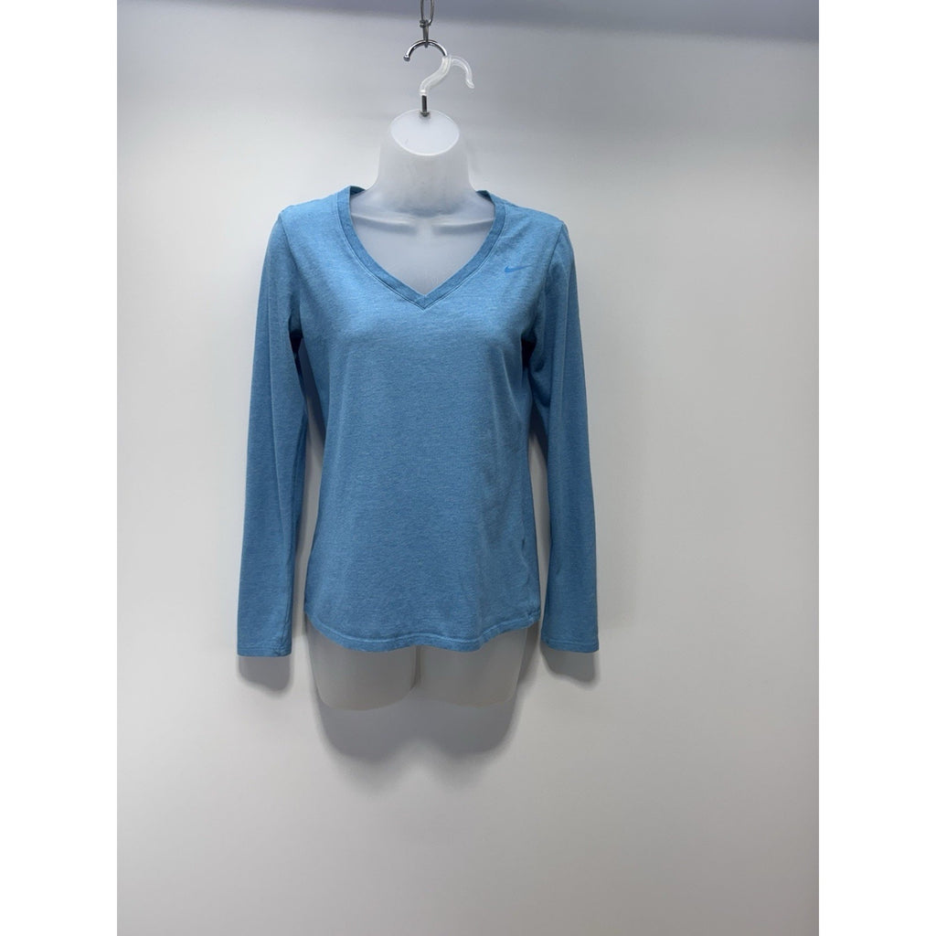 Nike Dri-Fit Athletic Cut Top Blue Long Sleeve T-Shirt Women’s Size Small