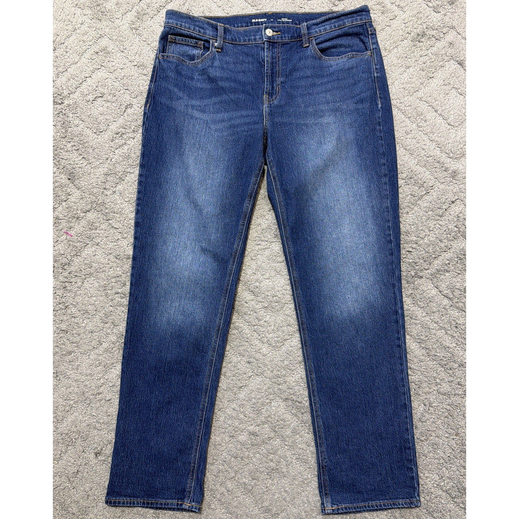 Womens Old Navy Mid-Rise Wow Boyfriend Ankle Blue Denim Jeans Cotton Blend 12