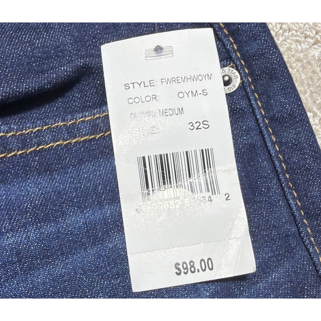 Big Star Remy Low Rise Fit Women's Blue Jeans Denim 32S Stretch Sz 32x30 NWT Y2K