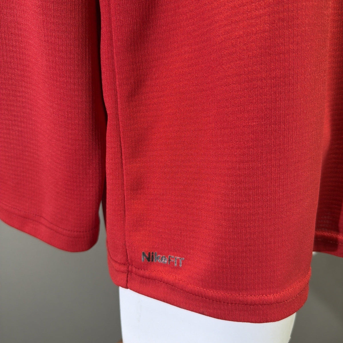 Nike Fit Dry Boys 1/4 Zip Long Sleeve Mock Neck Red/Navy Pullover Sz XL