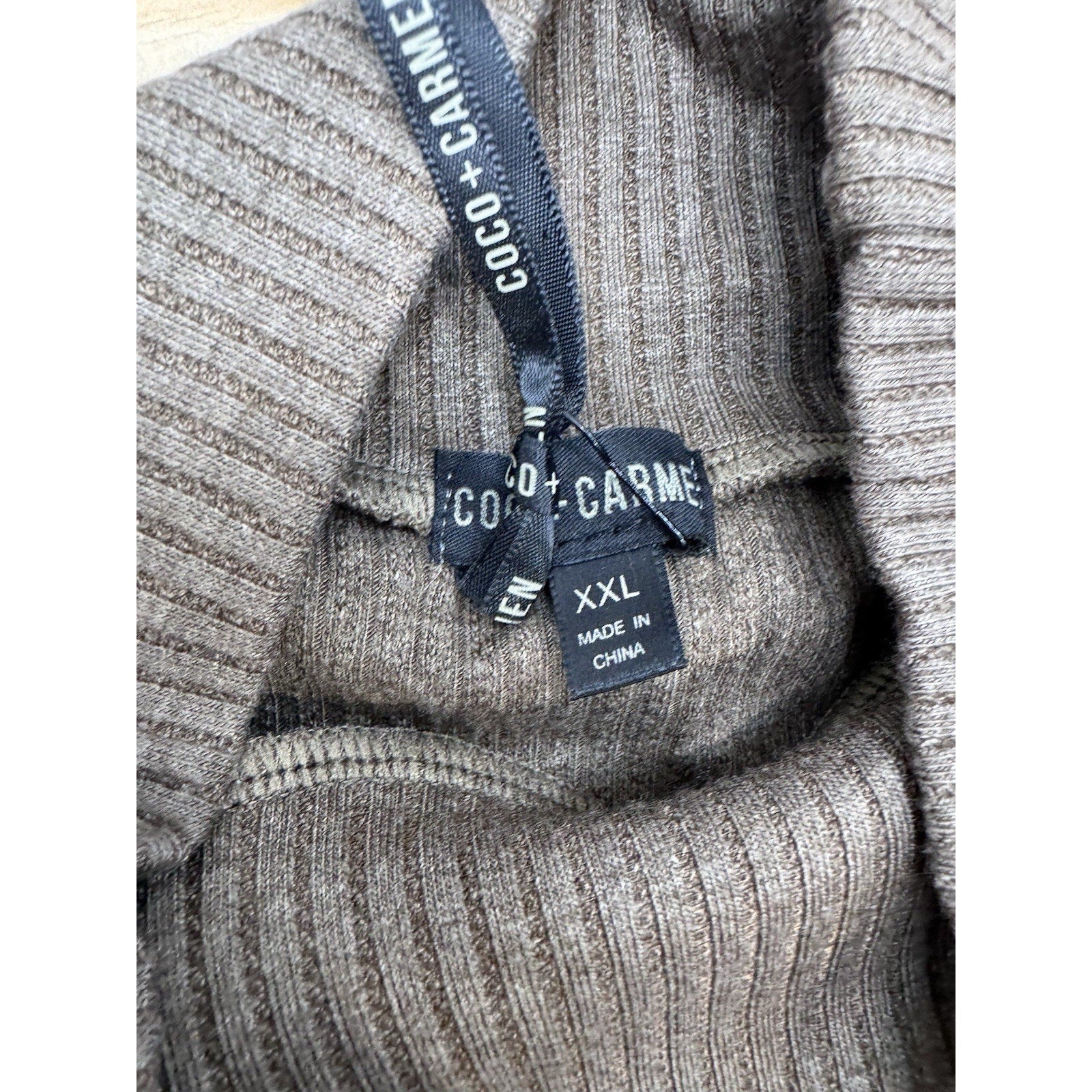 Coco+Carmen Brown Knit Ribbed Turtle Neck Women's Size XXL New With Tags