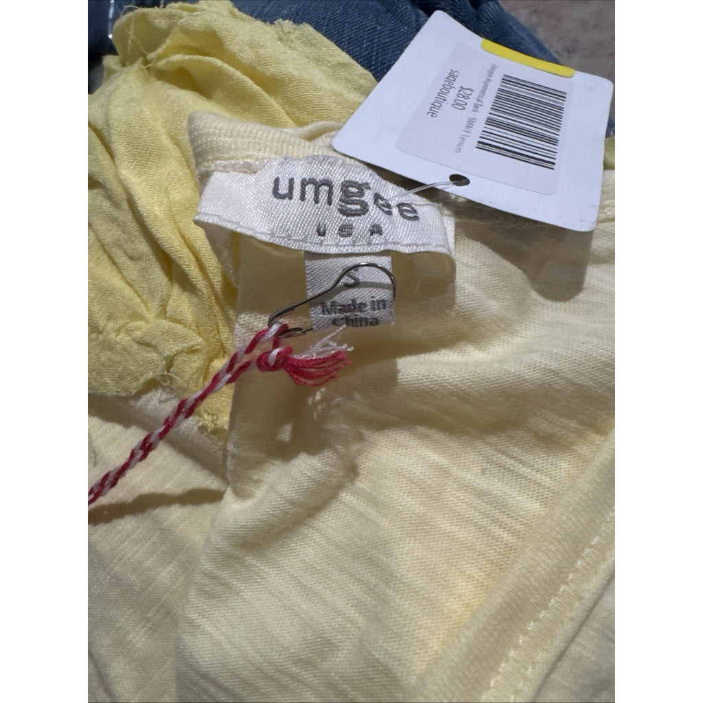 Umgee USA sleeveless Ruffled Top Yellow Women’s S Racerback