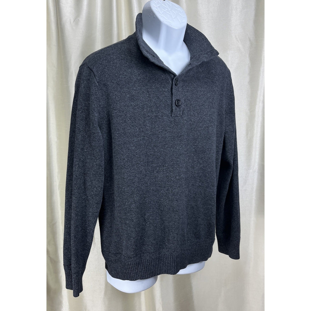 AMERICAN EAGLE Classic Fit Button Front Collar Gray Pullover Sweater Mens Size L
