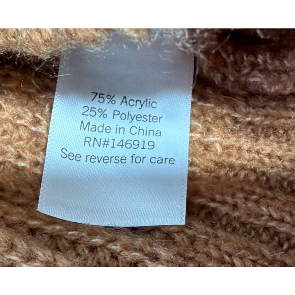 Nine West Twist Front Cutout Sweater L Brown V-Neck Cropped Pullover Women's