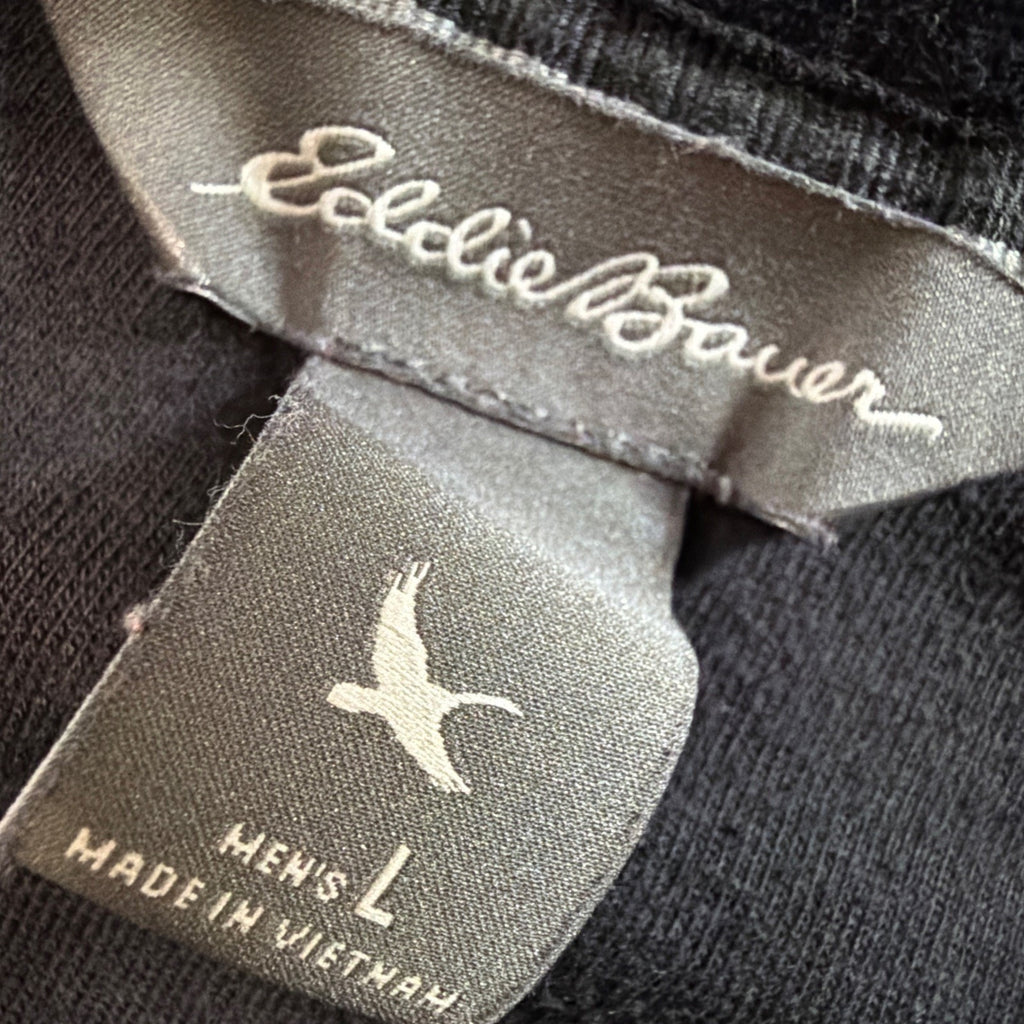 Eddie Bauer Men's Black Crew Neck Pullover Long Sleeve Casual Active Sweater L