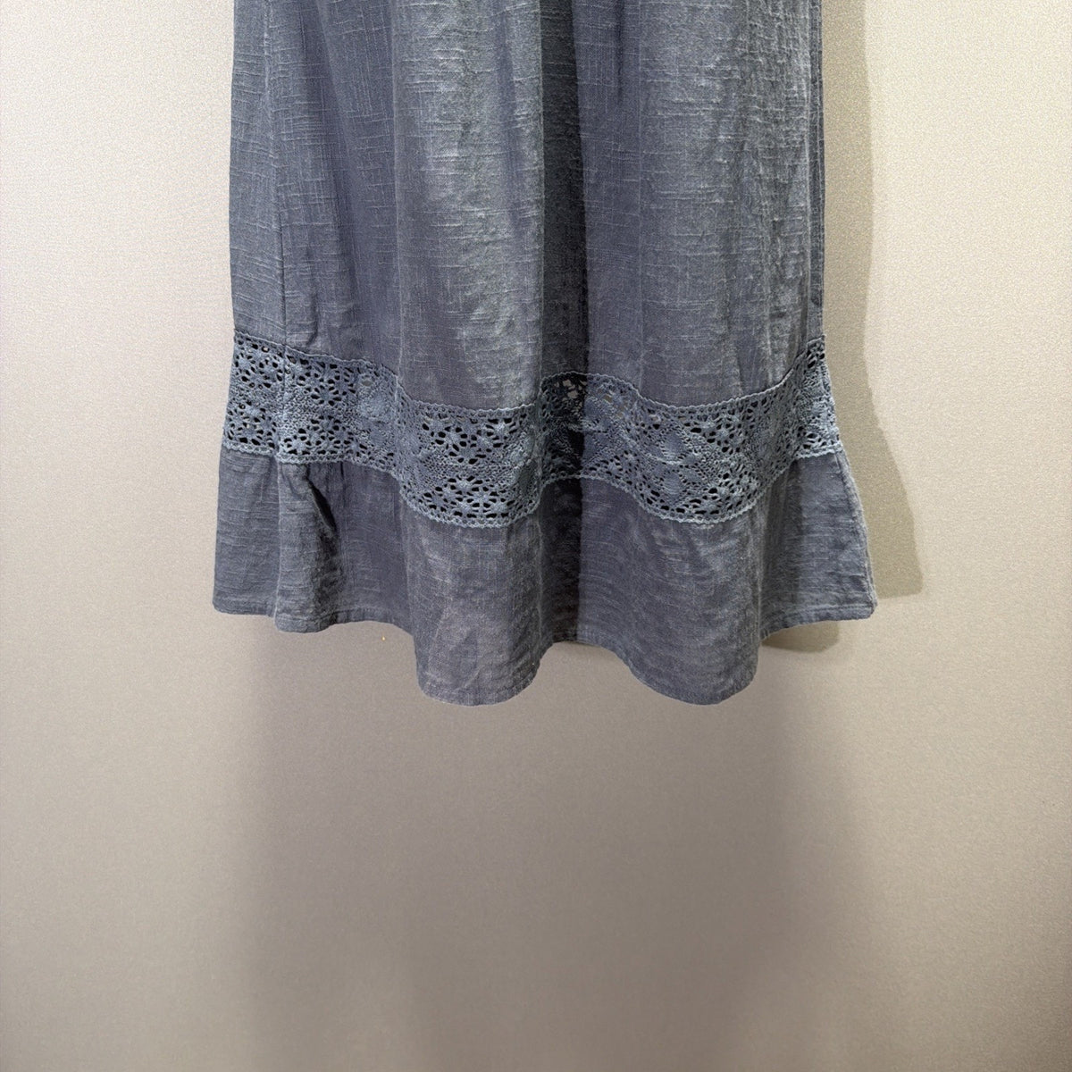 Beautiful Stories ...embroidered Teal 100% cotton dress size XS sleeveless